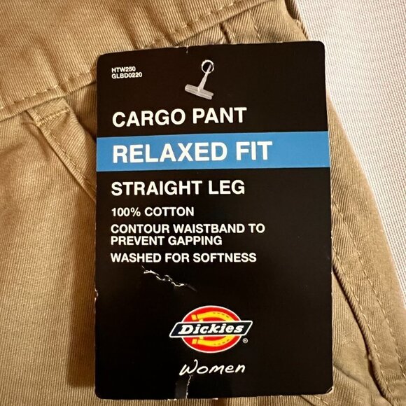 DICKIES Women's 100% Cotton Straight Leg Cargo Pants NWT - Picture 8 of 15
